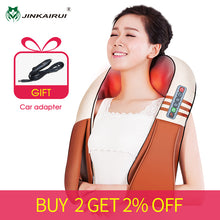 Charger l&#39;image dans la galerie, (with Gift Box)JinKaiRui U Shape Electrical Shiatsu Back Neck Shoulder Body Massager Infrared Heated Kneading Car/Home Massagem