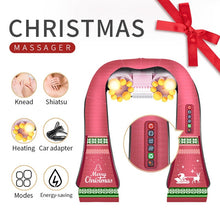 Charger l&#39;image dans la galerie, (with Gift Box)JinKaiRui U Shape Electrical Shiatsu Back Neck Shoulder Body Massager Infrared Heated Kneading Car/Home Massagem