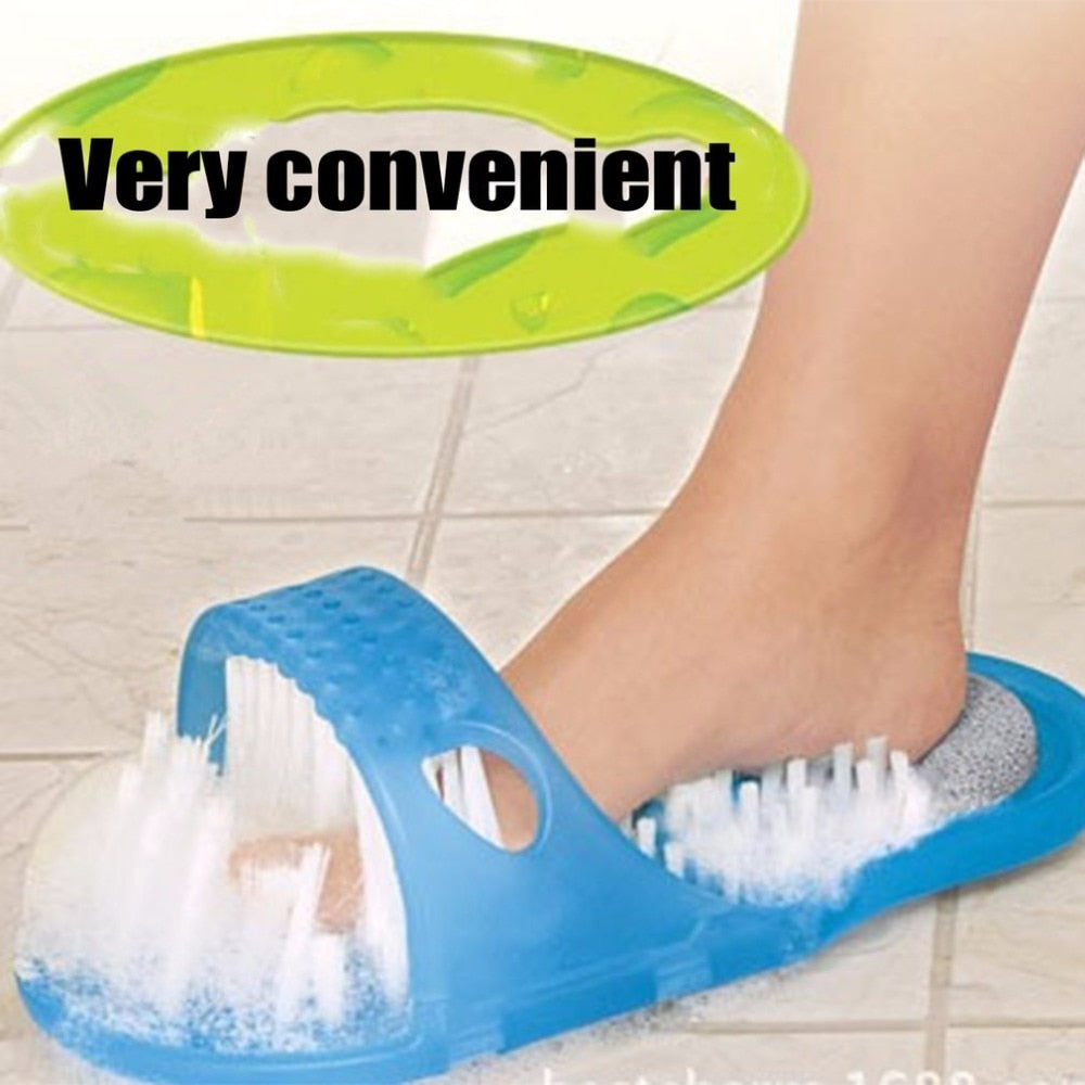 1PCS Shower Foot Feet Cleaner Scrubber Washer Foot  Massage Health Care Household Bathroom Stone Massager Slipper Blue