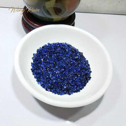 Wong Rain Top Quality 1 PCS Natural 1.5 MM Round Blue Sapphire Loose Gemstone DIY Stones Decoration Jewelry Wholesale Lots Bulk