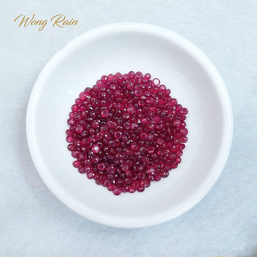 Wong Rain Loose Gemstone 1 PCS High Quality 3 MM Round Natural Ruby Stones DIY Decoration Jewelry Accessories Gift Wholesale