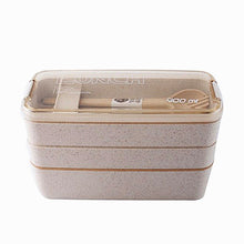 Charger l&#39;image dans la galerie, 900ml Healthy Material Lunch Box 3 Layer Wheat Straw Bento Boxes Microwave Dinnerware Food Storage Container Lunchbox