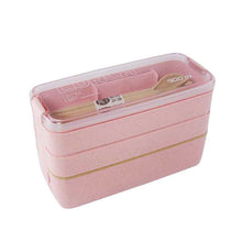 Charger l&#39;image dans la galerie, 900ml Healthy Material Lunch Box 3 Layer Wheat Straw Bento Boxes Microwave Dinnerware Food Storage Container Lunchbox