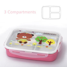 Charger l&#39;image dans la galerie, ONEUP bento Lunch box 304Stainless steel cute cartoon Kids Portable Picnic School Healthy eco-friendly Food Storage containers