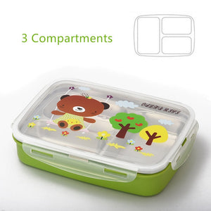 ONEUP bento Lunch box 304Stainless steel cute cartoon Kids Portable Picnic School Healthy eco-friendly Food Storage containers