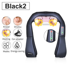 Charger l&#39;image dans la galerie, (with Gift Box)JinKaiRui U Shape Electrical Shiatsu Back Neck Shoulder Body Massager Infrared Heated Kneading Car/Home Massagem