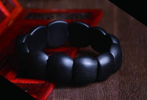 100% Real Natural black jade sibin bian stone needle byanshi bianshi SI Bin Hand row brief bracelet health care