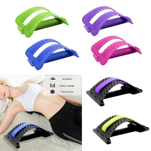 1pc Back Stretch Equipment Massager Magic Stretcher Fitness Lumbar Support Relaxation Spine Pain Relief Corrector Health Care