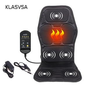 KLASVSA Electric Back Massager Chair Cushion Vibrator Portable Home Car Office Neck Lumbar Waist Pain Relief Seat Pad Relax Mat